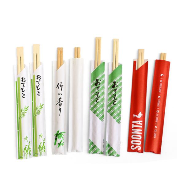 Half paper wrapped bamboo tensoge chopstick 