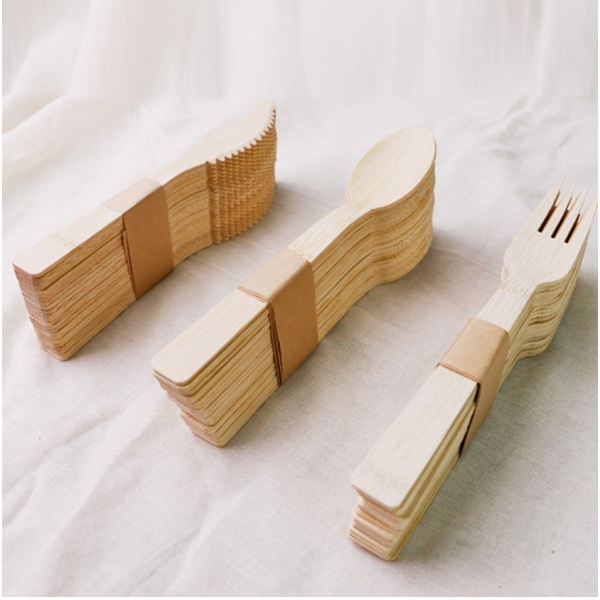 eco friendly disposable bamoo cutlery disposable cutlery set